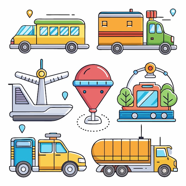 Transportation Cartoon Illustration