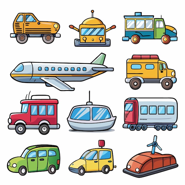 Transportation Cartoon Illustration