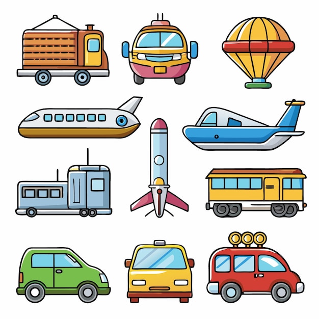 Transportation Cartoon Illustration