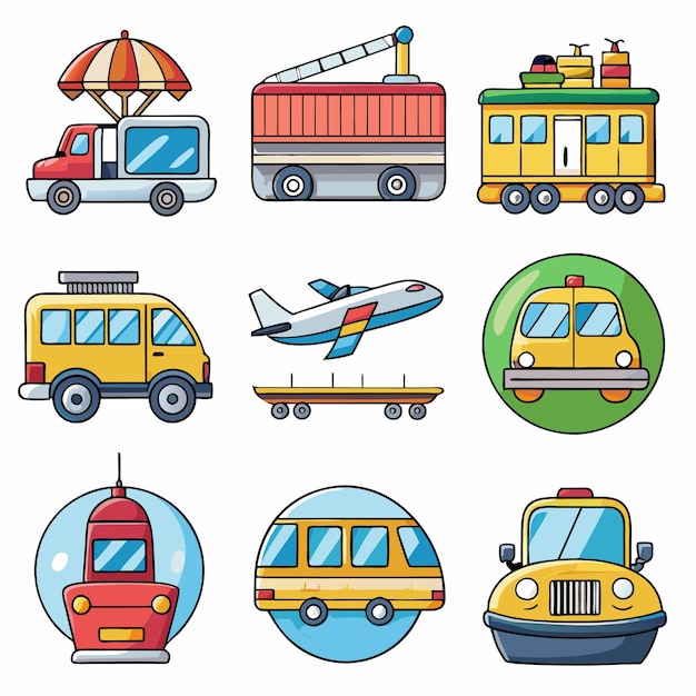 Transportation Cartoon Illustration