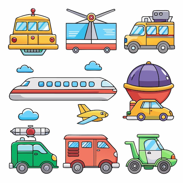 Transportation Cartoon Illustration