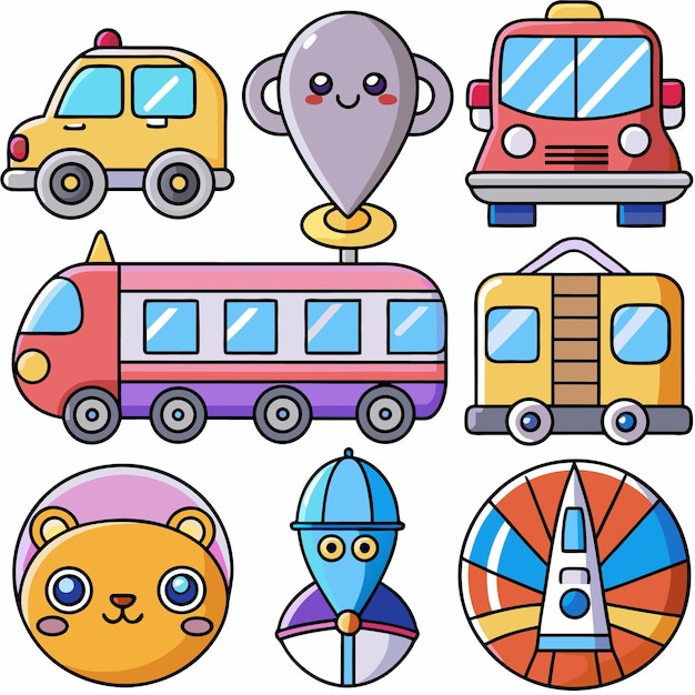 Transportation Cartoon Illustration