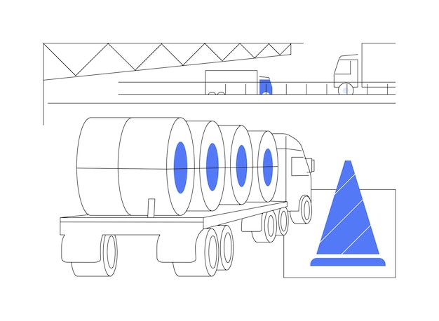 Transporting construction materials abstract concept vector illustration