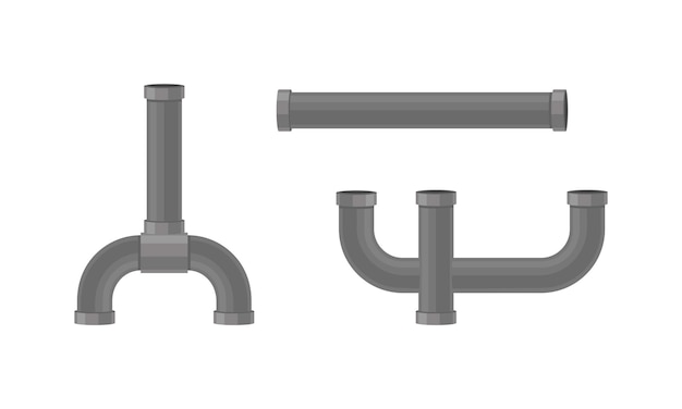 Traps as Shaped Pipe and Plumbing Fixture Vector Set