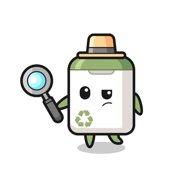 Trash can detective character is analyzing a case , cute style design for t shirt, sticker, logo element