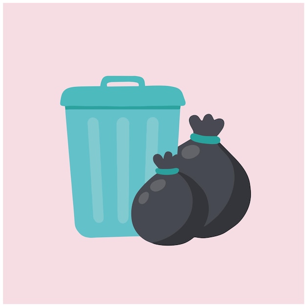 Trash can illustration