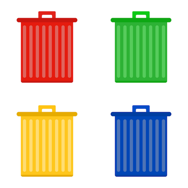 Trash color set icon Vector illustration