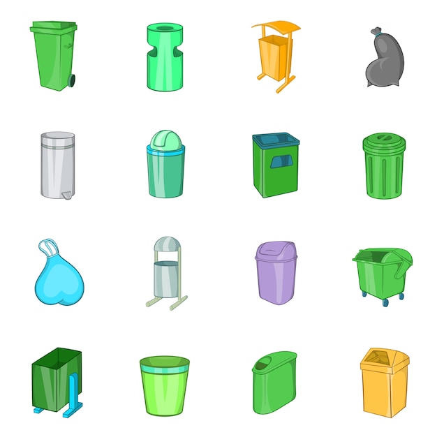 Trashcan icons set