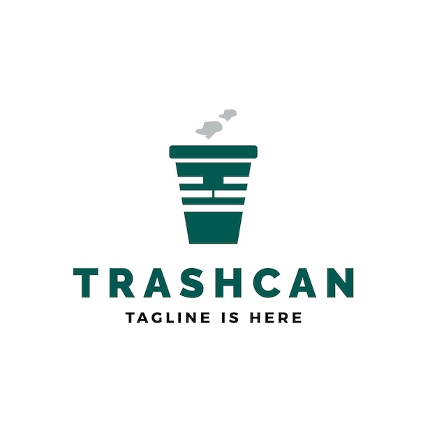 Trashcan logo vector icon illustration