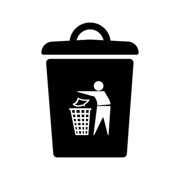 Trashcan simple icon Bio eco symbol for web and business