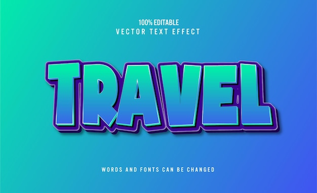 Travel 3d editable text effect