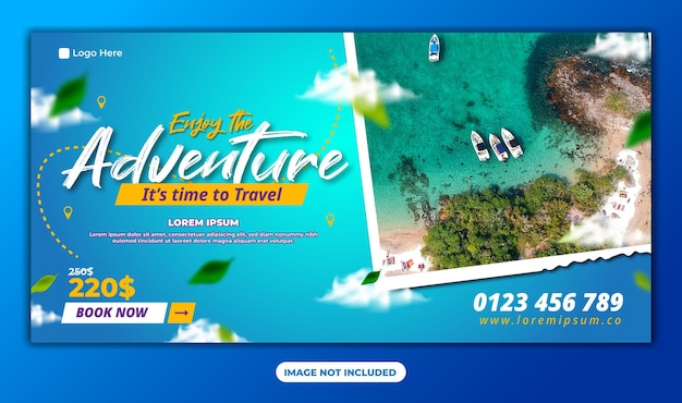 Vector travel or adventure banner template