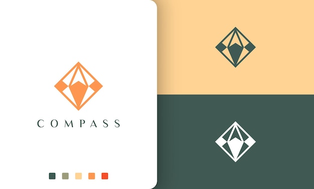 Travel or adventure logo with a simple and modern compass shape