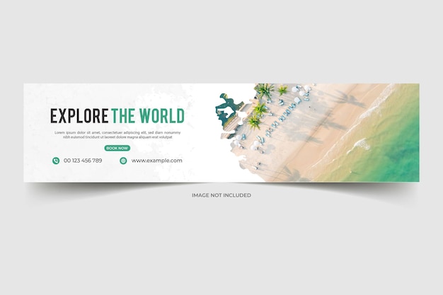 Travel agency corporate linkedin banner template