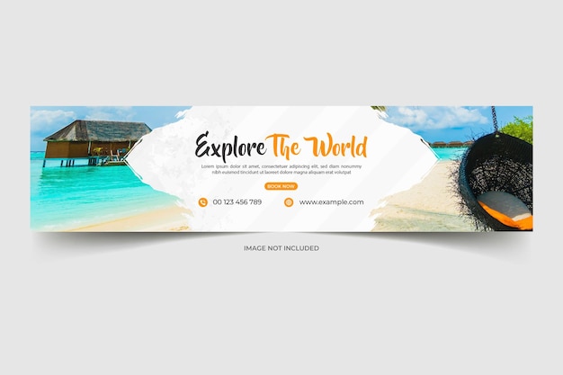 Travel agency corporate linkedin banner template