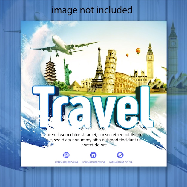 Travel agency corporate social media post facebook cover template