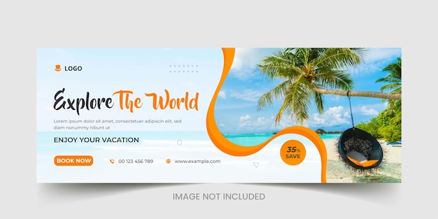 Travel agency facebook cover or web banner template design