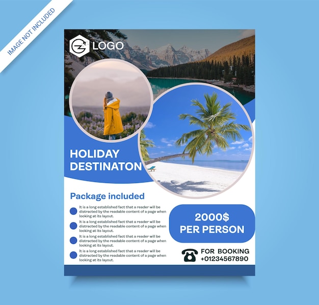 Travel agency flyer template premium quality