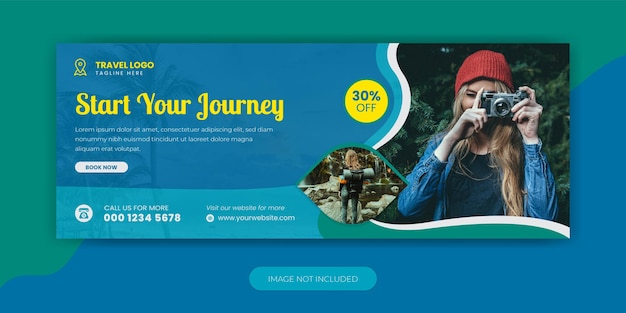 Travel agency holiday vacation Facebook Cover template design