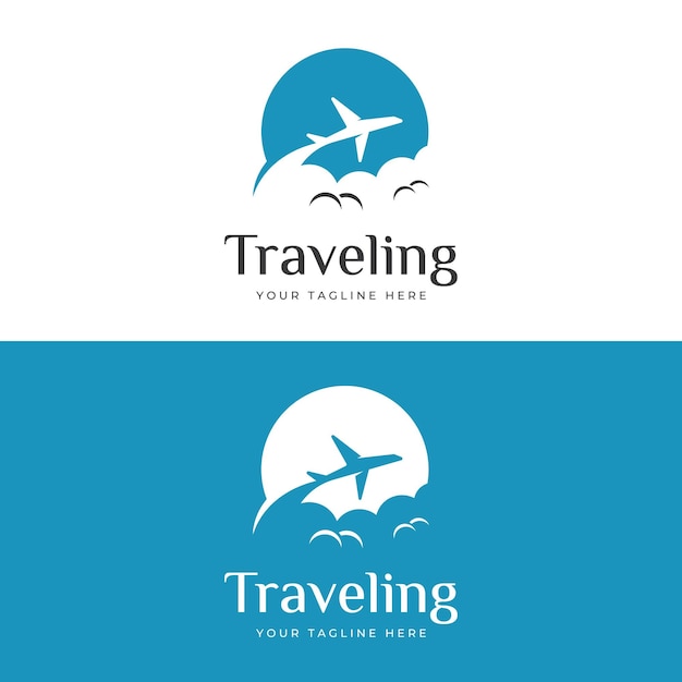 Travel agency logo design and summer vacation with airplanes The logo can be for corporate businesses and airline ticket agents