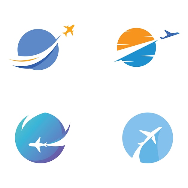 Travel agency logo design and summer vacation with airplanes The logo can be for corporate businesses and airline ticket agents