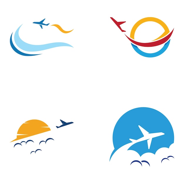 Travel agency logo design and summer vacation with airplanes The logo can be for corporate businesses and airline ticket agents