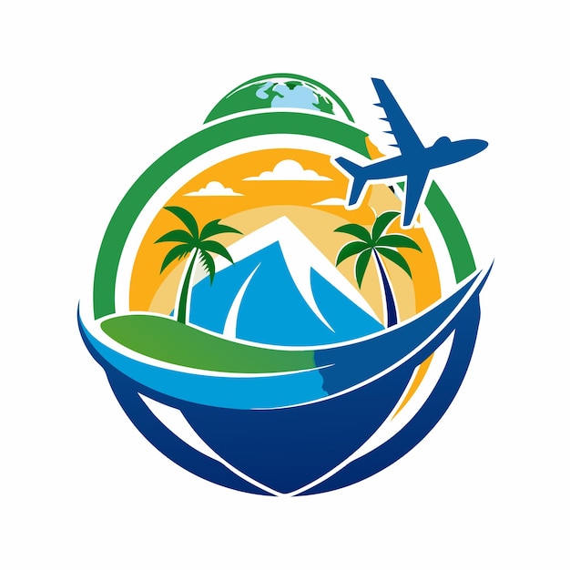 travel agency logo vector on white background