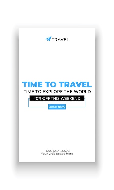 Vector travel agency social media story holiday banner