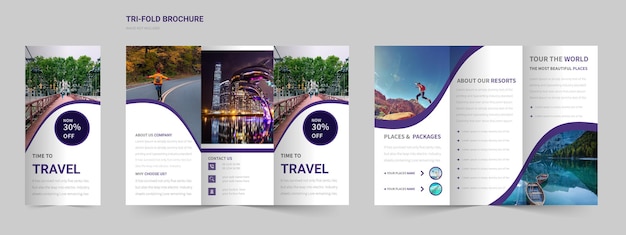 Travel agency tri fold brochure template