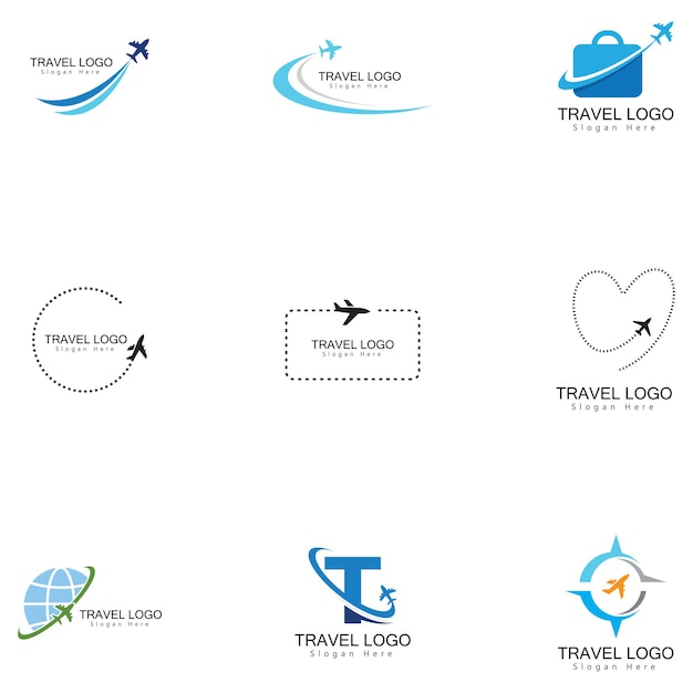 Travel agency vector logo template. Holiday logo template