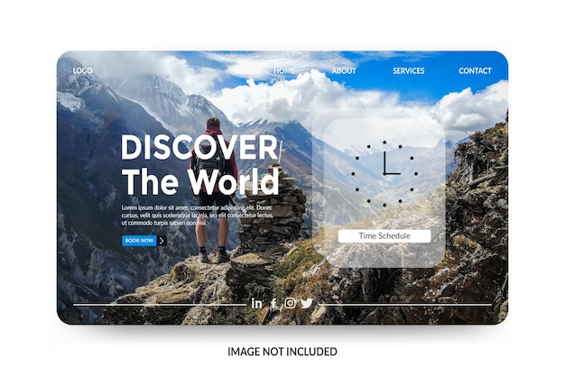 Vector travel agency web template design or landing page design