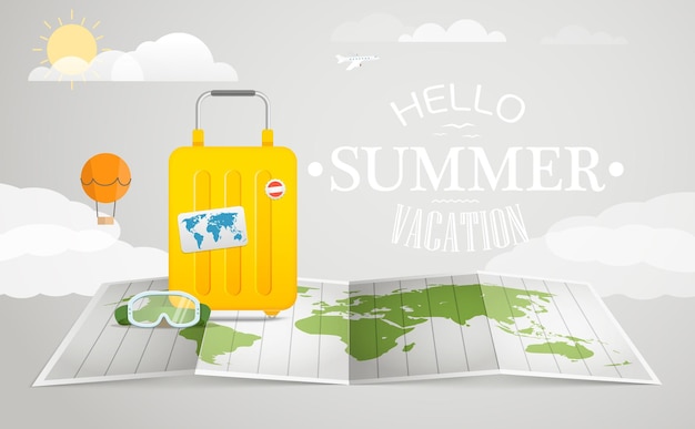 Travel bag vector illustration Vacation concept with the bag