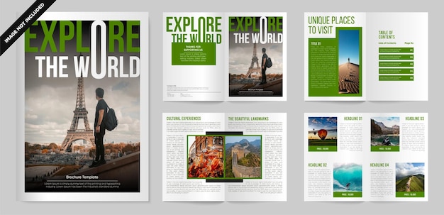 Vector travel brochure design template