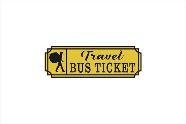 Travel bus ticket logo passenger traveler carrying a backpack design icon symbol silhouette