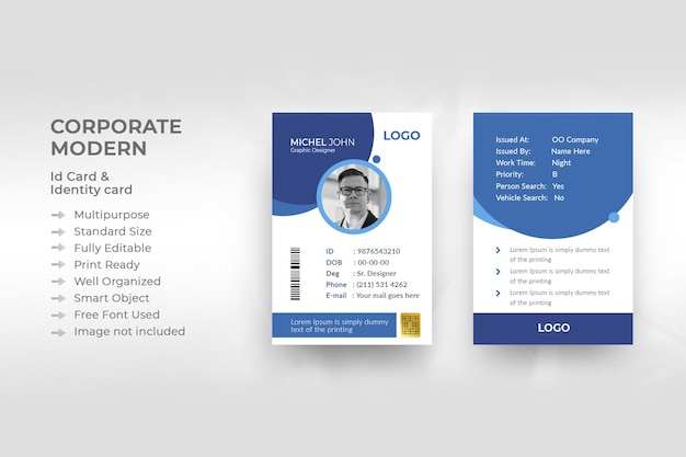 Travel Business Office ID Card Design Employee Identity template