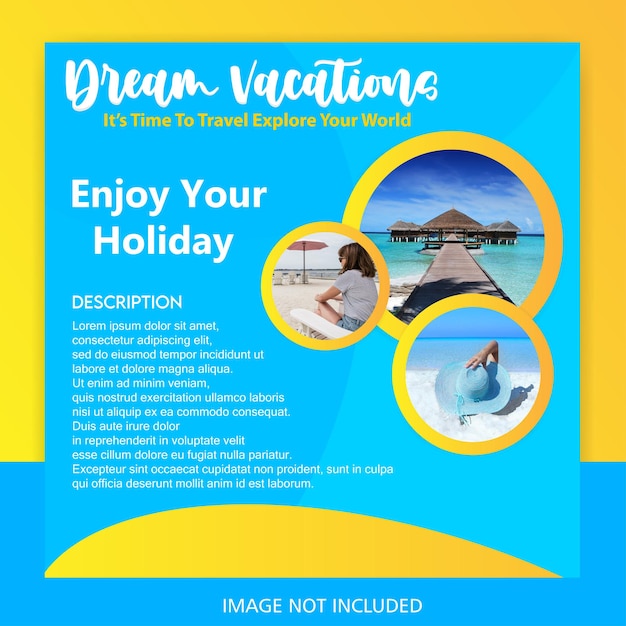 Travel business promotion web banner template design for social media Travelling