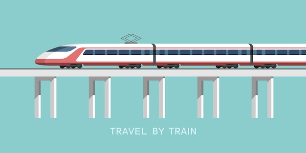 Travel by train illustration