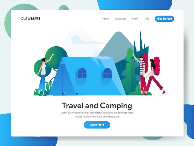 Travel and Camping banner for landing page