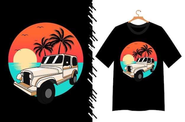 travel car summer for t shirt design