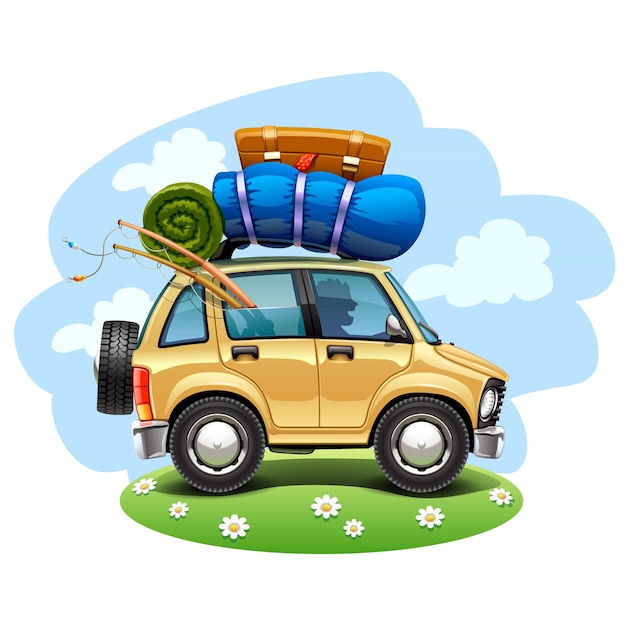 travel car vector illustration on white background