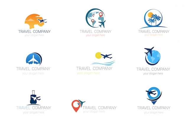 Travel Company Logos Set Template Tourism Agency Collection