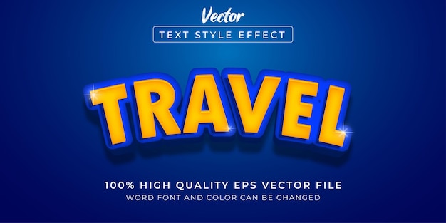 Travel editable style text effect vector illustration