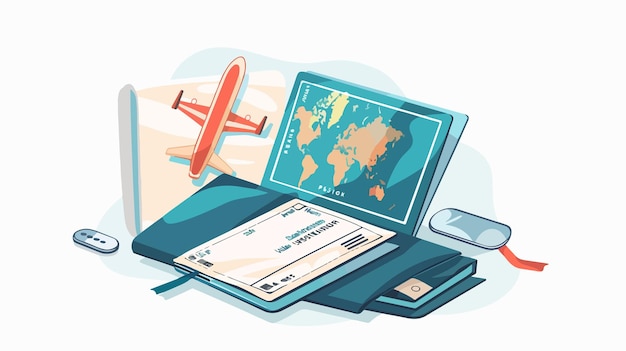 Vector travel essentials passport and ticket vector illustration