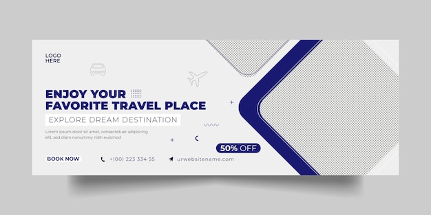 Travel facebook cover social media post and web banner template