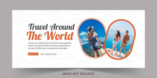 Vector travel facebook cover template design