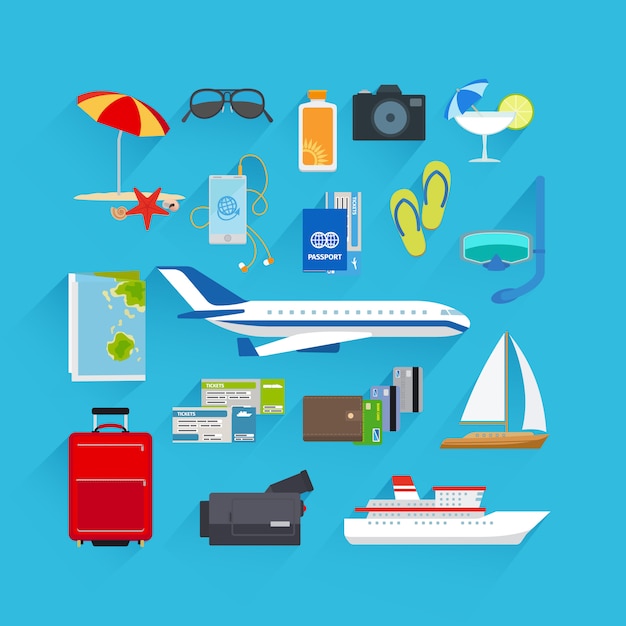 Travel flat icons