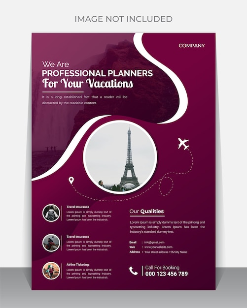 Travel Flyer Design Template A4 Flyer