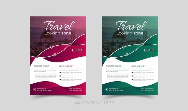 travel flyer design template vector