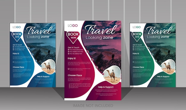 Travel Flyer Design Template Vector