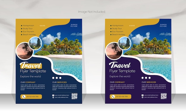 Travel flyer premium vector